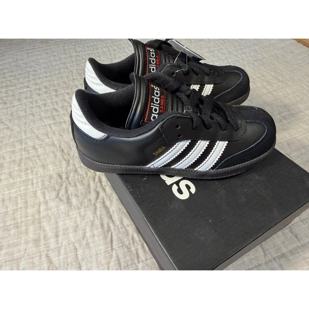 Adidas Samba Classic J Black White Indoor Soccer Shoes 036516 Kids Size 12K
